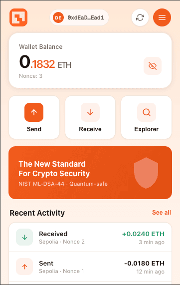Qrypt Wallet extension preview